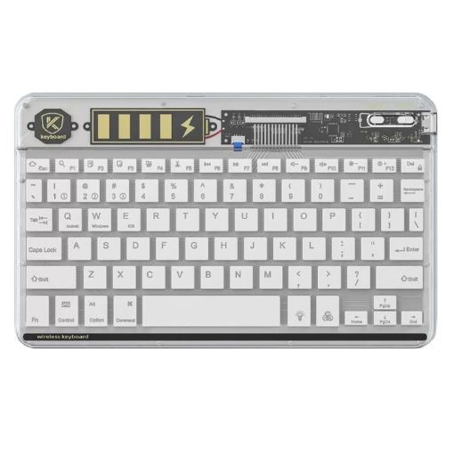 10 Inch Wireless Bluetooth Keyboard - White - 1