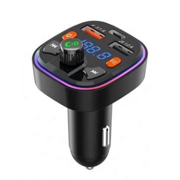 Q5 3.1A USB+PD Bluetooth Car Charger Car FM Transmitter - 1