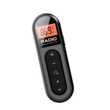 Mini Pocket FM Radio Collar Clip Style Rechargeable Walkman Black - 1