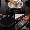 HONEST Cigar Ashtray Metal Cowhide Leather Black+Black - 5