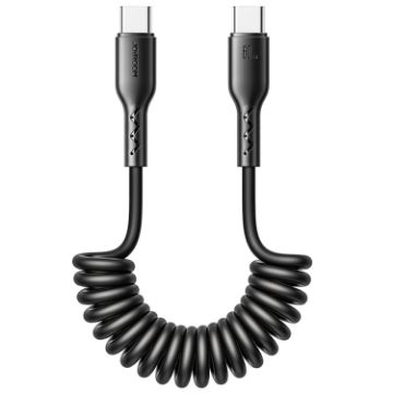 JOYROOM SA38-CC3 60W USB-C/Type-C Coiled Fast Charging Data Cable - 1