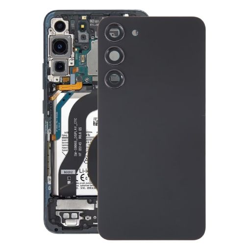 Samsung Galaxy S23+ SM-S916B OEM Glass Battery Back Cover with Camera Lens Cover - Black - 1