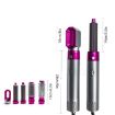 5-in-1 Hot-air Comb Hair Dryer Silver+Rose Red - 3
