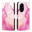 For Honor 200 PT003 Marble Pattern Flip Leather Phone Case - Pink Purple Gold - 2