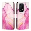 For Honor 200 Lite Marble Pattern Flip Leather Phone Case - Pink Purple Gold - 2
