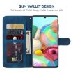 Samsung Galaxy A71 5G Blue Leather Phone Case - Geometric Lines - 3