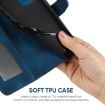 Samsung Galaxy A71 5G Blue Leather Phone Case - Geometric Lines - 6
