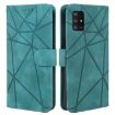 Samsung Galaxy A51 5G Green Leather Phone Case - Geometric Lines - 2