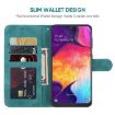 Samsung Galaxy A50 Green Leather Phone Case - Geometric Lines Skin Feel - 3