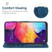 Samsung Galaxy A50 Blue Leather Phone Case - Geometric Lines Skin Feel - 4