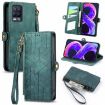 Green Geometric Zipper Wallet Leather Case for Realme 8/8 Pro - 1