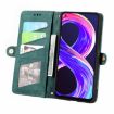 Green Geometric Zipper Wallet Leather Case for Realme 8/8 Pro - 3