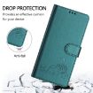 Oukitel C51 Cat Rat Embossed Pattern RFID Leather Phone Case - Peacock Green - 4