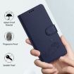 Oukitel C51 Cat Rat Embossed Pattern RFID Leather Phone Case Blue - 6