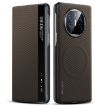 SULADA Kevlar 600D Texture Smart Window Leather Phone Case for Huawei Mate X5 (Brown) - 1