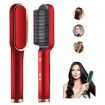 2 In 1 Hair Straightener Brush And Curler - Red - 1