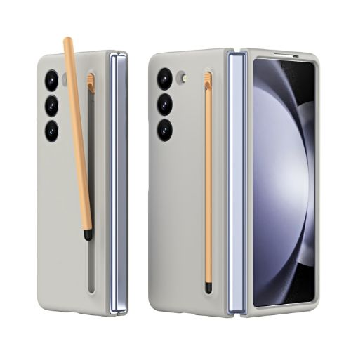 Samsung Galaxy Z Fold6 Skinfeel Shockproof Phone Case - Light Gray - 1