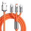 Mech Series 6A 120W 3 in 1 Fast Charging Data Cable - Orange - 1