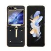 Samsung Galaxy Z Flip5 Colorful PU Phone Case with Ring Holder - Black - 3
