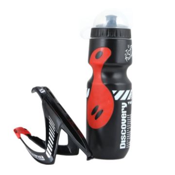 650ml Mountain Bike Water Bottle Set with V-shaped Holder Cage - 1