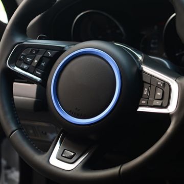 Blue Aluminum Alloy Steering Wheel Cover for Jaguar - 1