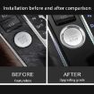 Audi Car Engine Start Key Push Button Ring Trim Aluminum Alloy Sticker (Silver) - 6