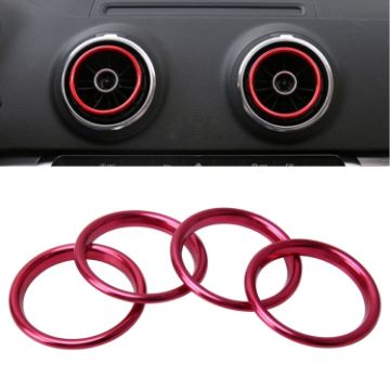 4 PCS Car Outlet Decorative Rings for Audi A3 - Magenta - 1
