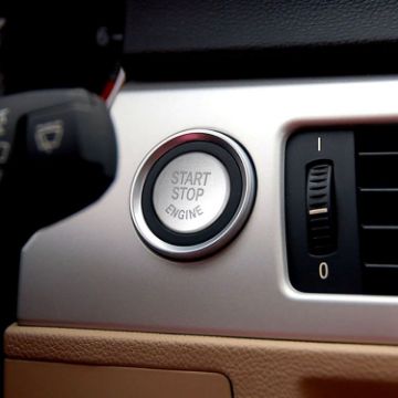 BMW E90 Chassis Car Engine Start Key Push Button Cover - Silver - 1