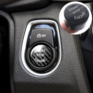 BMW F Chassis Carbon Fiber Engine Start Button Cover Trim - Black - 1