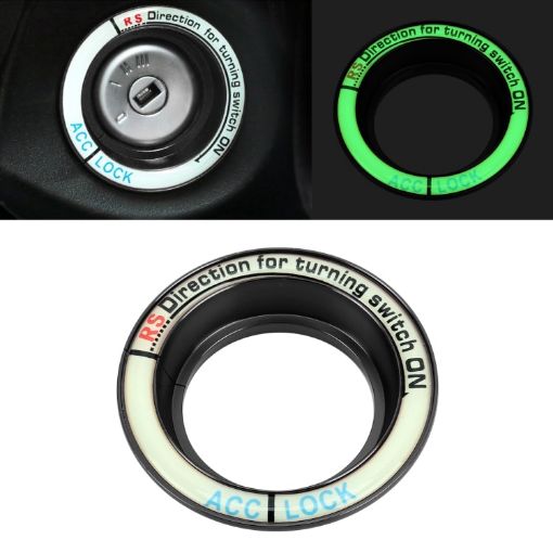 Ford Fluorescent Aluminum Alloy Ignition Key Ring - Black - 1