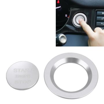 Silver Car Engine Start Key Push Button Ring Trim for Land Rover/Jaguar - 1