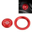Car Engine Start Key Push Button Ring Trim Sticker for Cadillac/Chevrolet (Red) - 1