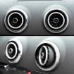 4 PCS Audi A1 Silver Vent Metal Decorative Ring Set - 6