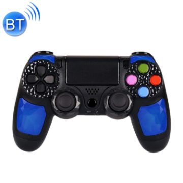 Wireless Bluetooth Diamond Texture Game Handle Controller for Sony PS4 (Blue) - 1