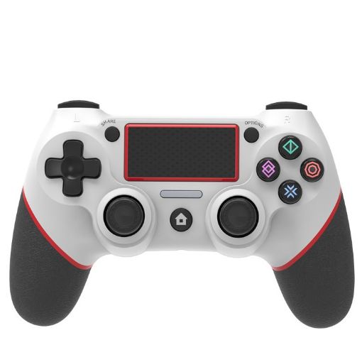 Wireless Bluetooth Gamepad for PS4 - White Red - 1