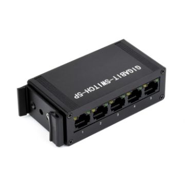 Waveshare Industrial 5P Gigabit Ethernet Switch, Full-Duplex 10/100/1000M - 1
