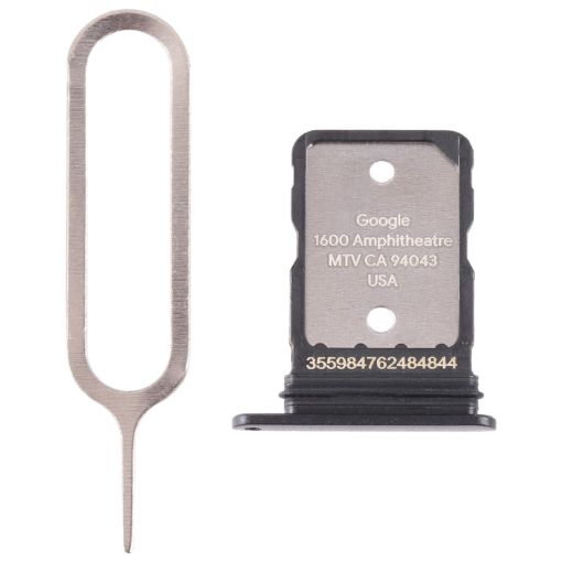 Google Pixel 6A SIM Card Tray with Pin - Black - 1