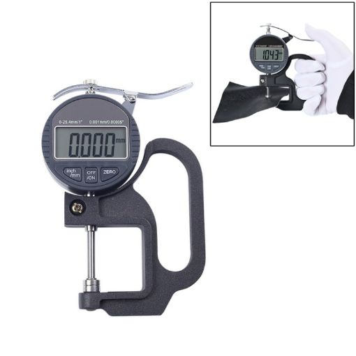 Digital Display Micrometer Thickness Gauge 0-25mm Range 30mm Probe - 1