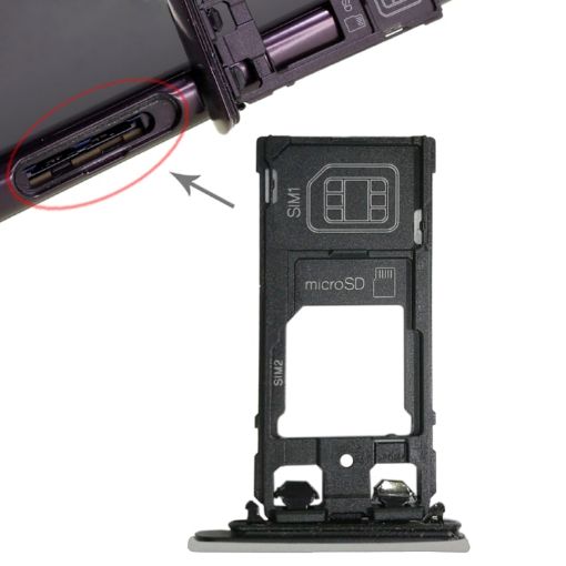 Sony Xperia XZ SIM Card Tray Set - Silver - 1