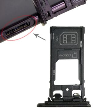 Sony Xperia XZ SIM Card Tray Set - Black - 1