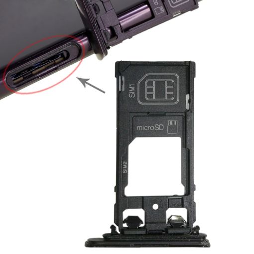 Sony Xperia XZ SIM Card Tray Set - Black - 1