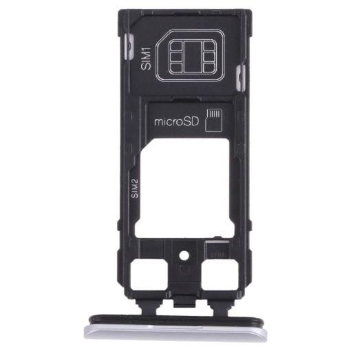 Sony Xperia 1/XZ4 SIM Card Tray + Micro SD Tray - Silver - 1
