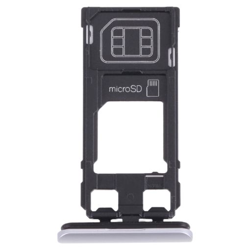 Sony Xperia 1/Xperia XZ4 Silver SIM Card Tray + Micro SD Card Tray - 1