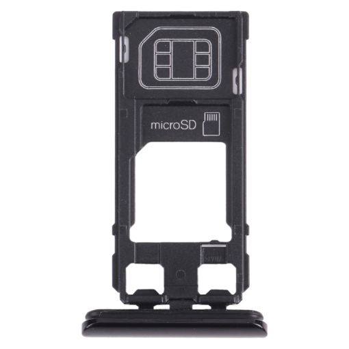 Sony Xperia 1/XZ4 SIM Card Tray + Micro SD Card Tray - Black - 1