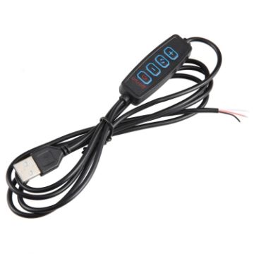 1.5m USB DC5V Switch Cable with 3 Colors Controller - Black - 1
