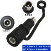 DC 5.5mm x 2.1mm Female to DC 8.0mm x 2.0mm Male Adapter - Black - 5