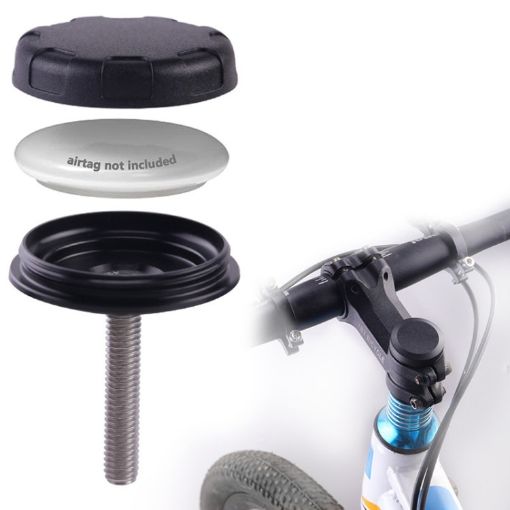 AirTag Tracker Case Bicycle Headset Mount Holder - Round - 1