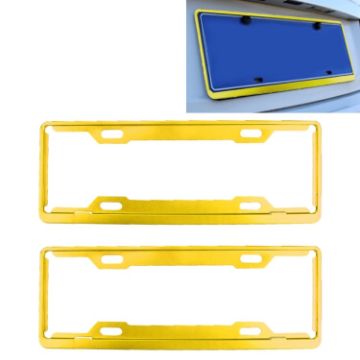 Yellow Aluminum License Plate Frames - 2 PCS - 1