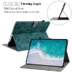 Nokia T10 Tablet Case - Dark Green Tiger Pattern PU - 4