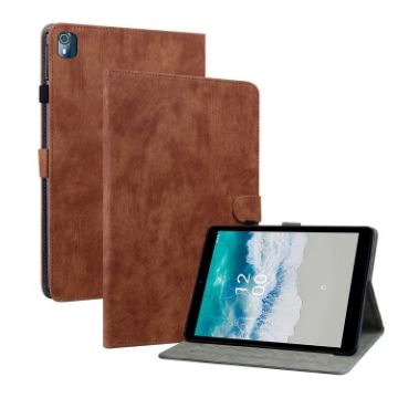 Nokia T10 Tablet Case - Brown Tiger Pattern PU - 1